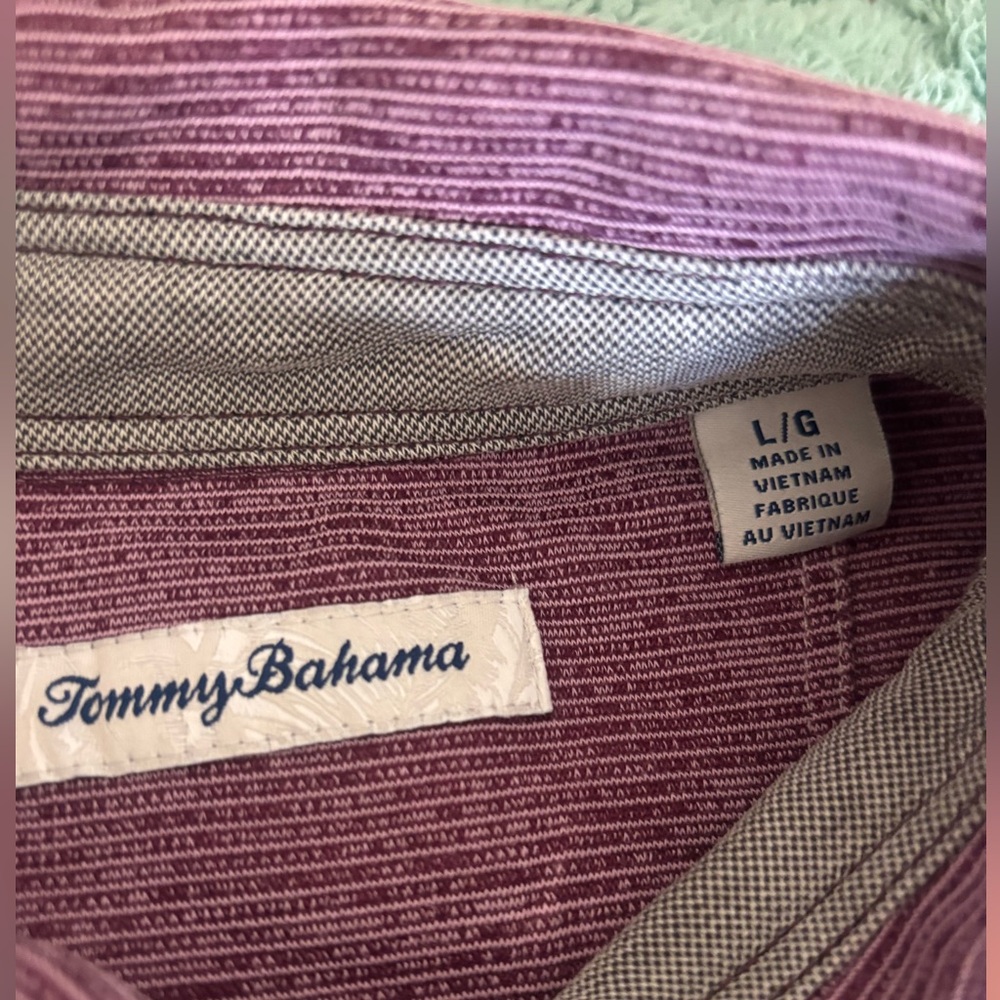 Tommy Bahama Men’s Polo Shirt Purple Textured Stretch Golf Casual - Picture 7 of 12